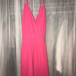 Hot pink boutique romper